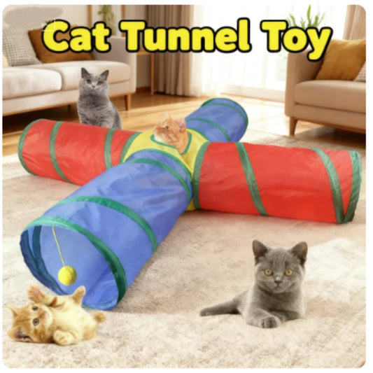 Foldable Cat Tunnel Toy – Interactive Pet Play Tube